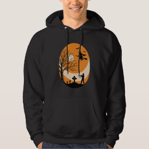 Sudadera Diseño vectorial de bruja de luna de cementerio de