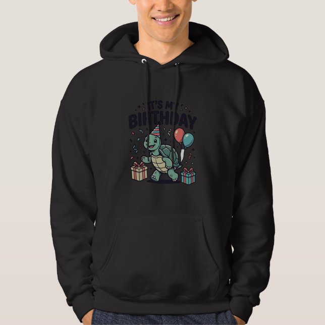 Sudadera Diseño vectorial de fiesta de cumpleaños de tortug (Anverso)