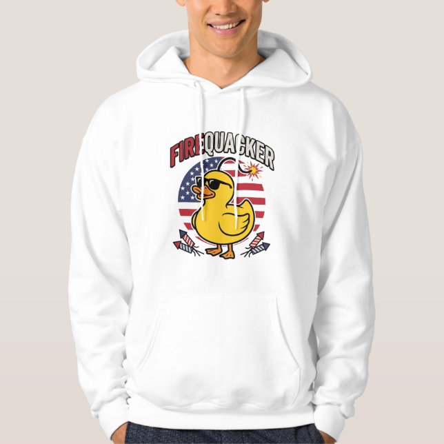 Sudadera Diseño vectorial de fuegos artificiales de pato pa (Anverso)