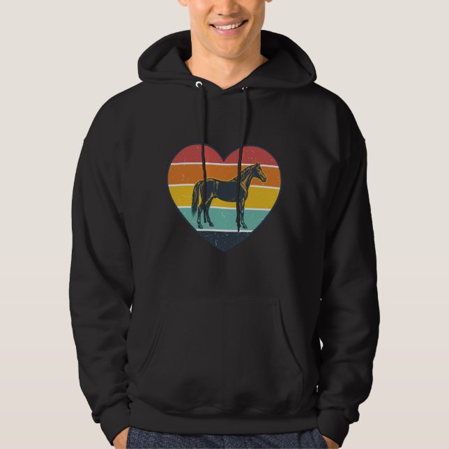 Sudadera Diseño vectorial de puesta de sol corazón de cabal (Anverso)