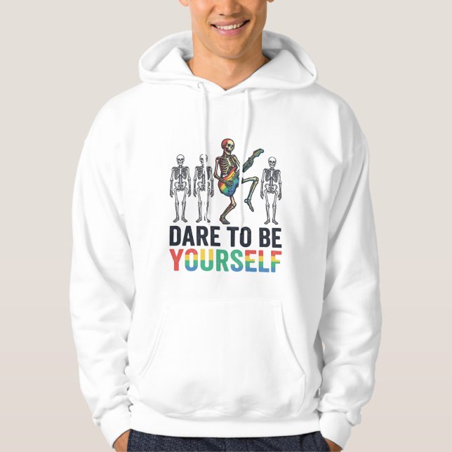 Sudadera Diseño Vectorial Esqueleto Arcoíris Atrévete a Ser (Anverso)