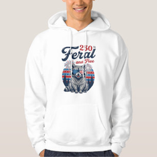 Sudadera Diseño vectorial patriótico de mapache libre y sal