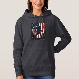 Sudadera Diseño vectorial vintage de Bigfoot con bandera am