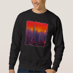 Sudadera Diseños generados por IA Utopía Ciudad Cyberpunk