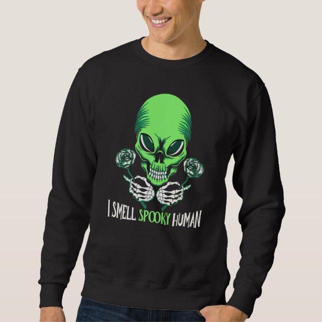 Sudadera Disfraces de Halloween Alien huelgo horro humano f (Anverso)