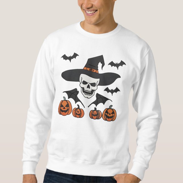 Sudadera Disfraces de Halloween, espeluznante Gorra de bruj (Anverso)