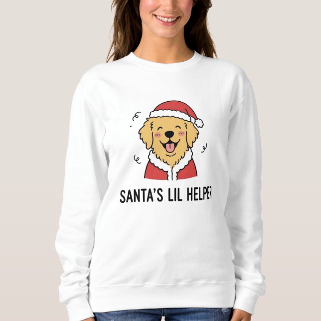 Sudadera Disfraz de adorable Santa Claus perro retriever do (Anverso)