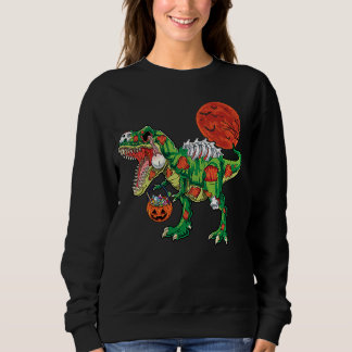 Sudadera Disfraz de esqueleto de dinosaurio rex zombie para