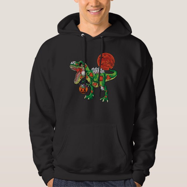 Sudadera Disfraz de esqueleto de dinosaurio rex zombie para (Anverso)