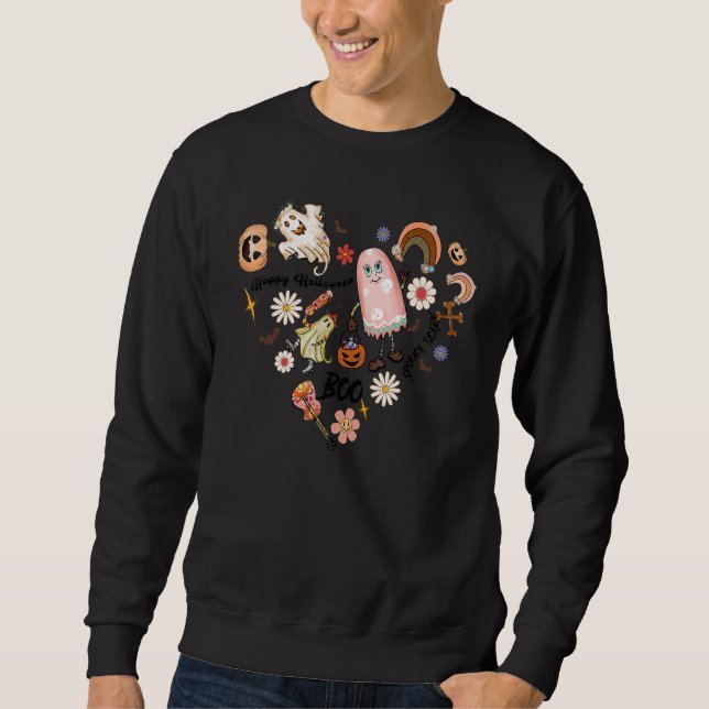 Sudadera Disfraz de fantasma hippie de Halloween de los 60  (Anverso)