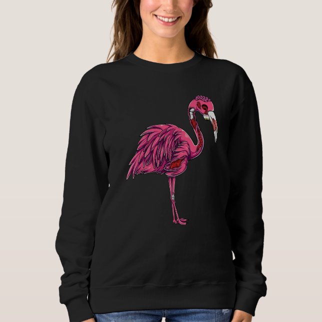 Sudadera Disfraz de flamenco zombie espeluznante y espantos (Anverso)
