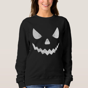 Sudadera Disfraz De Gráficos Retro De Cara De Calabaza Guiñ