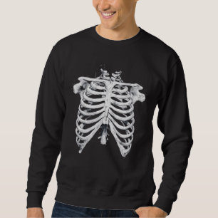 Sudadera Disfraz de Halloween de caja torácica de esqueleto