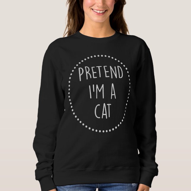 Sudadera Disfraz de Halloween de gato fingiendo ser yo (Anverso)