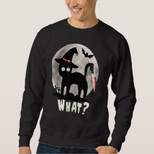 Sudadera Disfraz de Halloween de gato negro espantoso bruja
