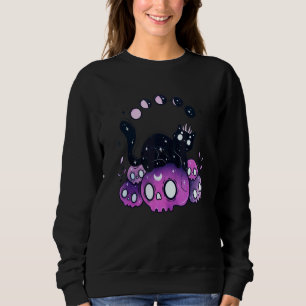 Sudadera Disfraz de Halloween de Gatos Brujos Fases Lunares