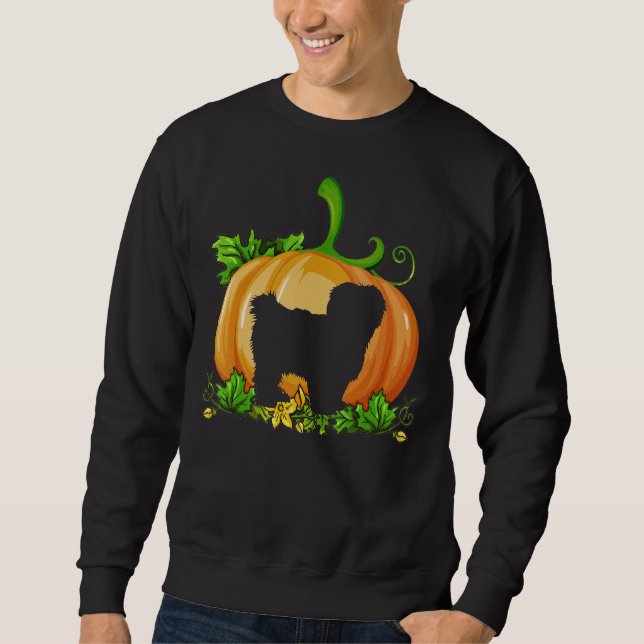 Sudadera Disfraz de Halloween de la calabaza Shih Tzu (Anverso)
