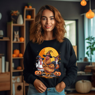 Sudadera Disfraz de Halloween de Pollo Espeluznante Bruja D
