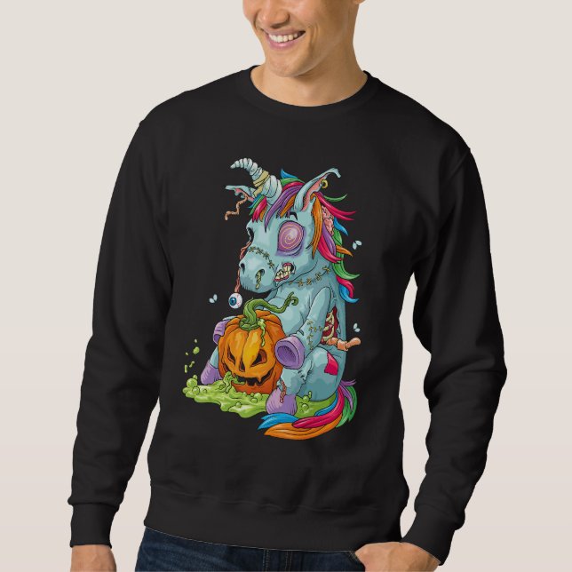 Sudadera Disfraz de Halloween de Unicornio Zombie Zombiecor (Anverso)