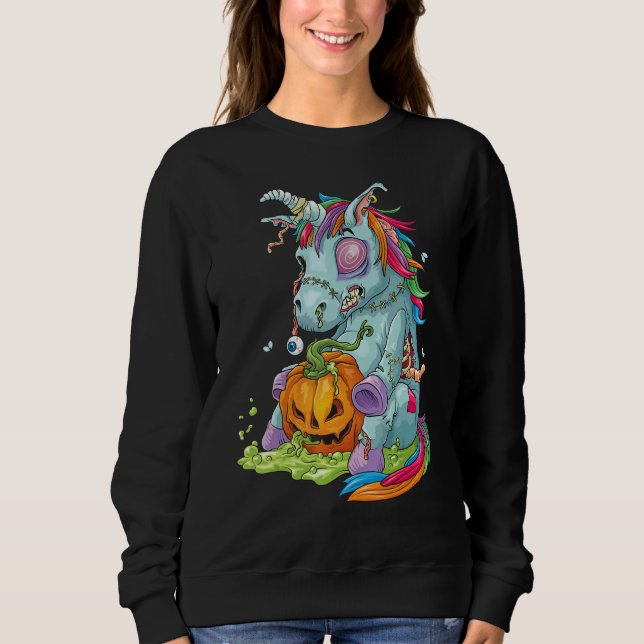 Sudadera Disfraz de Halloween de Unicornio Zombie Zombiecor (Anverso)