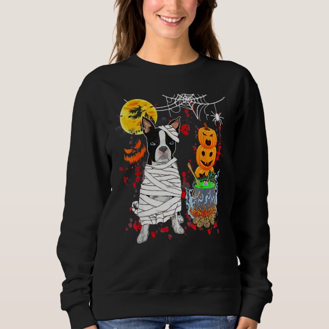 Sudadera Disfraz de Halloween para perro Boston Terrier (Anverso)