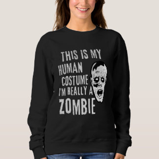 Sudadera Disfraz de Halloween Perezoso Cara de Zombi