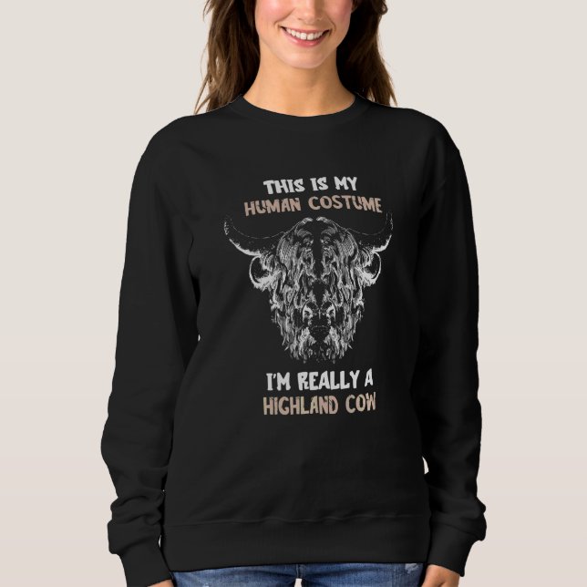 Sudadera disfraz de humano de vaca highland escocesa Highla (Anverso)