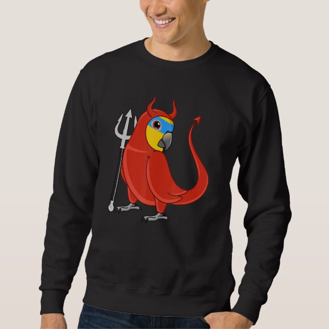 Sudadera Disfraz de loro loro amazona de alas naranjas diab (Anverso)