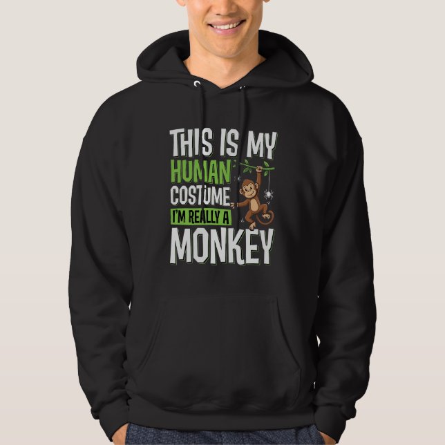 Sudadera Disfraz de mono divertido vector de Halloween (Anverso)