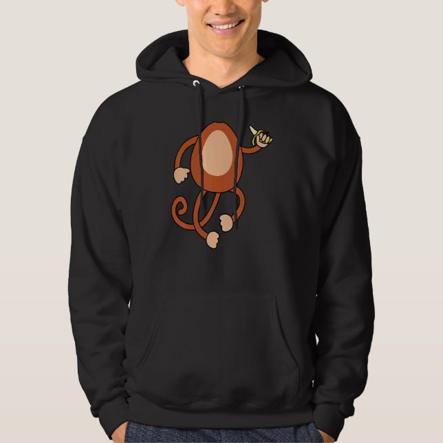 Sudadera Disfraz de mono sosteniendo plátano Halloween fáci (Anverso)