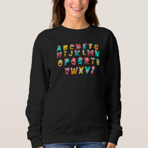 Sudadera Disfraz de monstruo lindo ABC de la A a la Z alfab