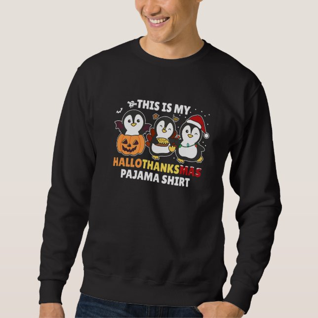 Sudadera Disfraz de Penguin Navidad Halloween Hallothanksma (Anverso)