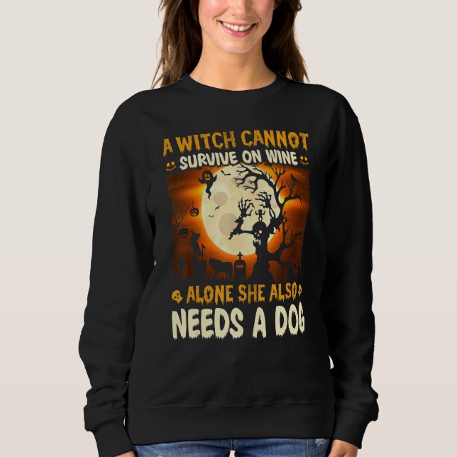 Sudadera Disfraz de Perro Bruja Magia Magia Halloween (Anverso)