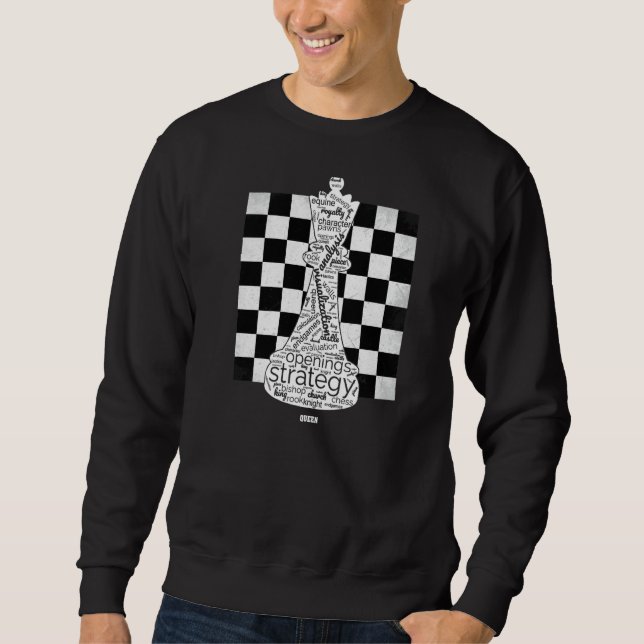 Sudadera Disfraz De Pieza De Ajedrez Con Tablero De Ajedrez (Anverso)
