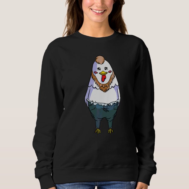 Sudadera Disfraz De Pollo Hillbilly Para Pollos De Hallowee (Anverso)