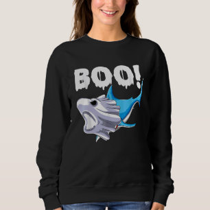 Sudadera Disfraz de tiburón de Halloween Boo fantasma espel