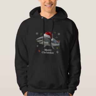 Sudadera Disfraz divertido de tiburón de Navidad con sombre