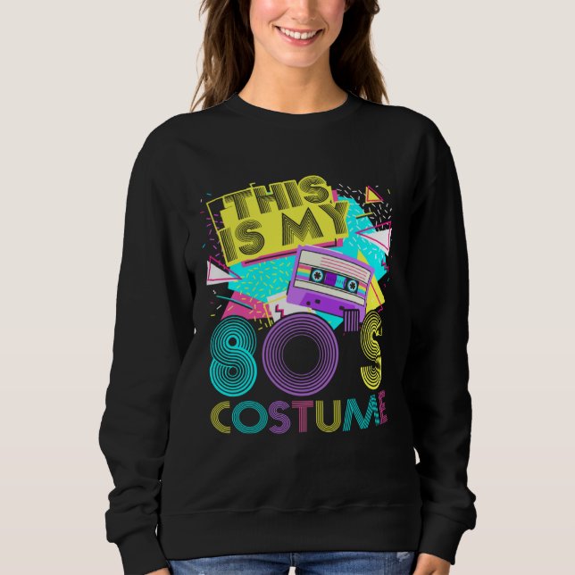 Sudadera Disfraz Retro de Chica de Fiesta de los 80 (Anverso)