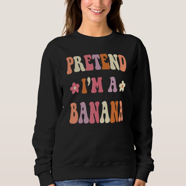 Sudadera Disfraz Retro Groovy de Halloween Finge que soy un (Anverso)