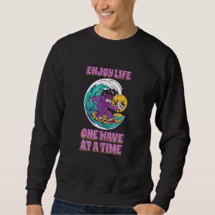 Sudadera Disfruta la vida olas de verano surf surf gato fre