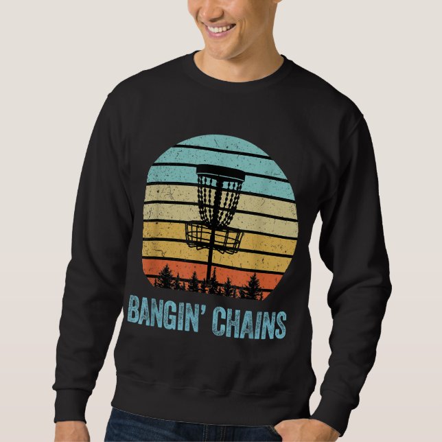 Sudadera Disk Golf Funny Banking Chains Retro Disk Golf Gif (Anverso)