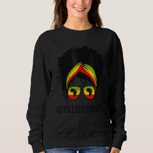 Sudadera Dislexia Therapist African Women Messy Bun Black H