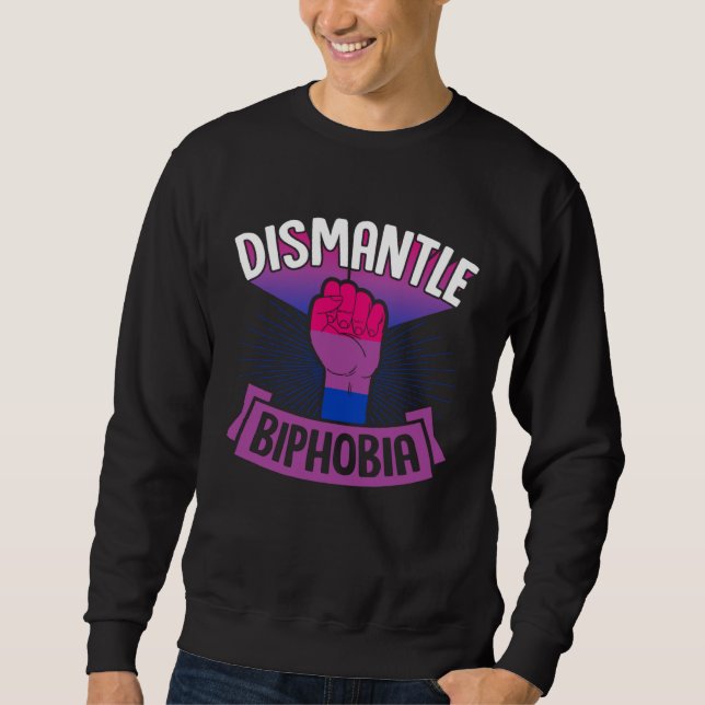 Sudadera Dismantle Biphobia Protest Fist Bisexual Pride Aes (Anverso)