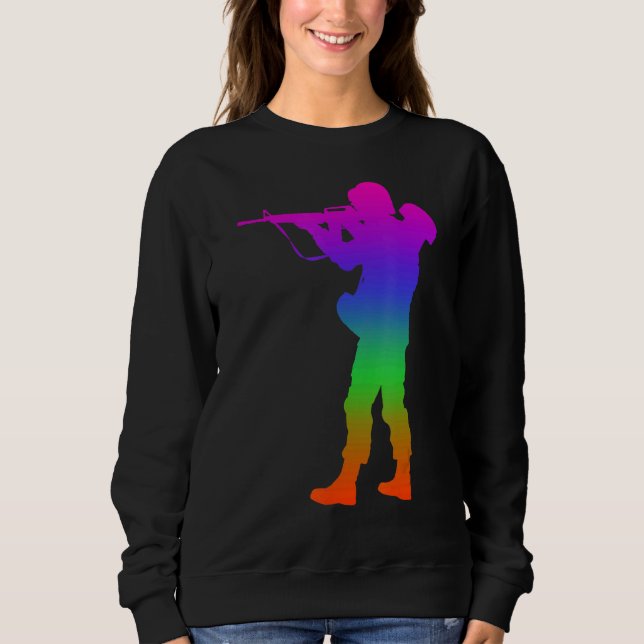 Sudadera Disparando sombras en color arcoiris (Anverso)