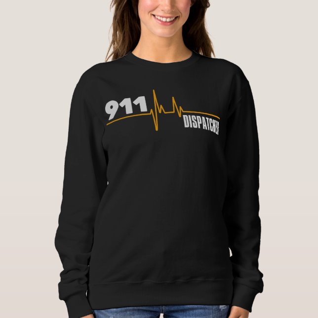 Sudadera Dispatcher 911 Heartbeat masculino Día del Padre M (Anverso)