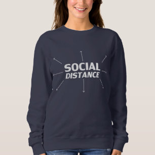 Sudadera Distancia social blanco moderno tipografía flechas