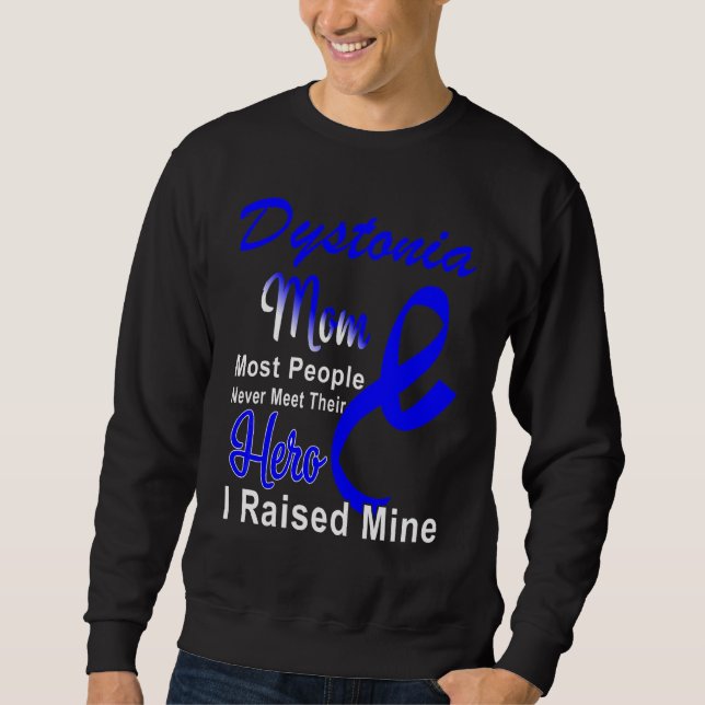 Sudadera Distonia Awareness Mom Support Blue Ribbon (Anverso)