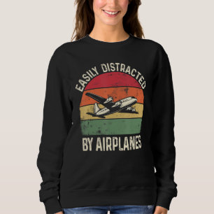 Sudadera Distracción fácil por aterrizaje de avión retro