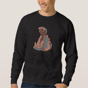 Sudadera Distracción Fácil Por Hippos Cute Hipopótamo