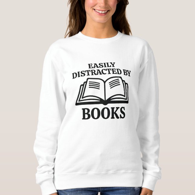 Sudadera Distracción fácil por libros (Anverso)